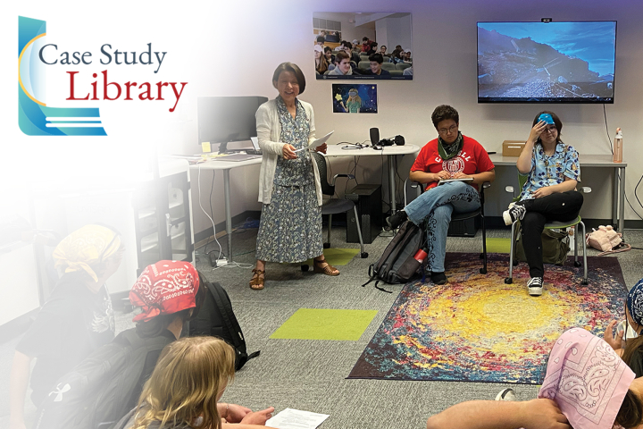Students from Naomi Larson’s class attend their VR session at the CTL.